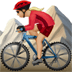 🚵🏼‍♀️ woman mountain biking: medium-light skin tone display on Apple